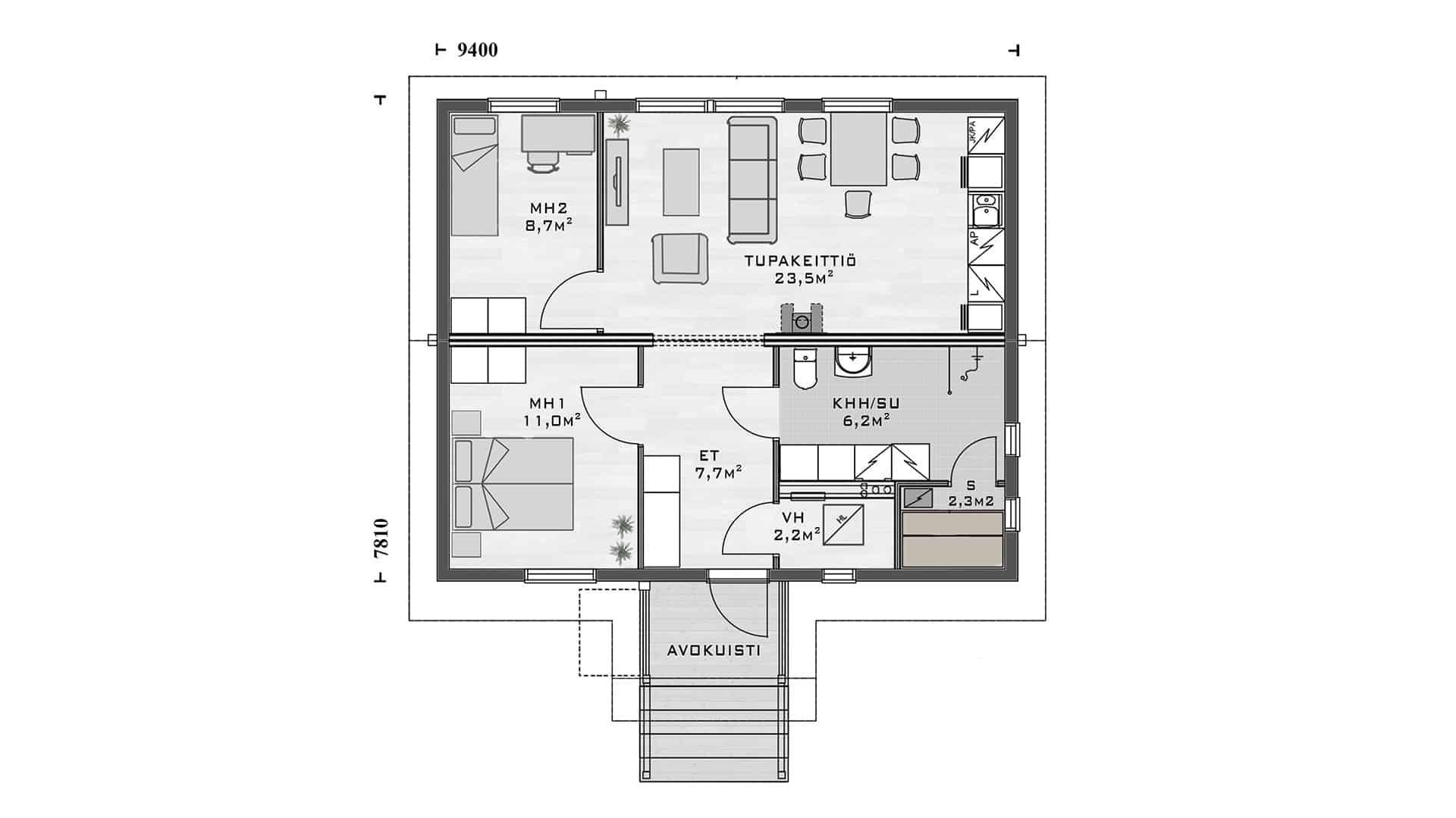 Дом из бруса 9×8 м Дом из бруса 9×8 м